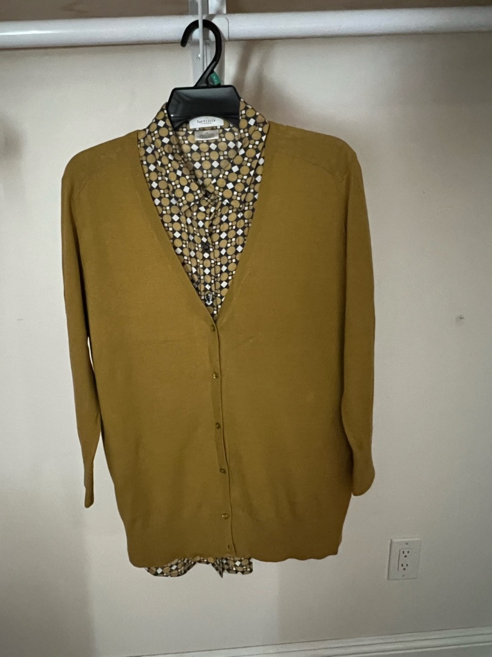 Loft  women mustered cardigan-Van Heusen women blouse gray-mustered